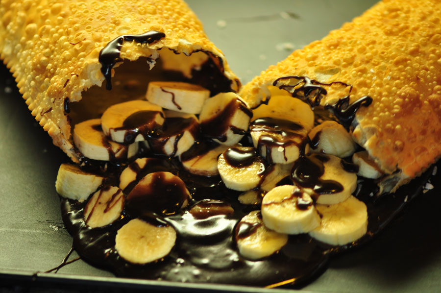 Banana com chocolate