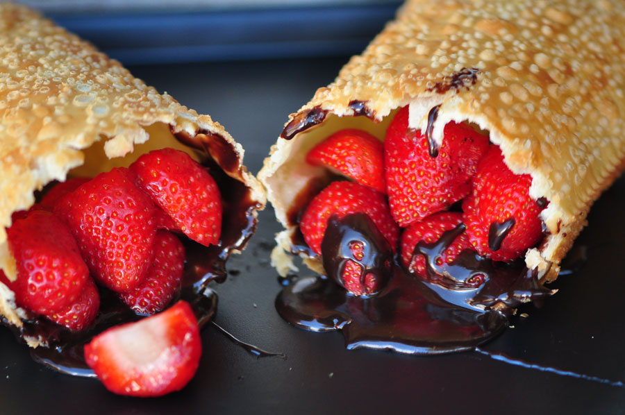 Morango com chocolate
